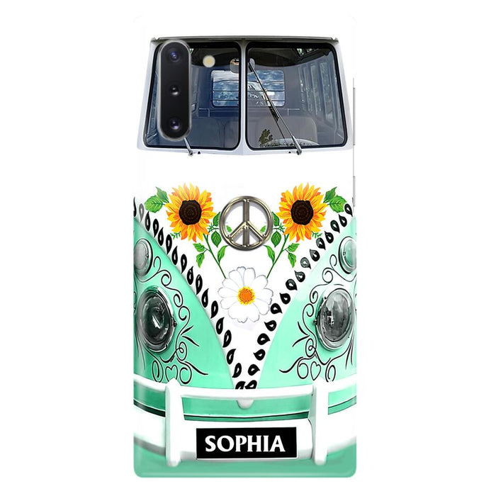 Custom Personalized Sunflower Peace Bus Phone Case - Best Gift Idea For Bus Lovers - Cases For iPhone And Samsung