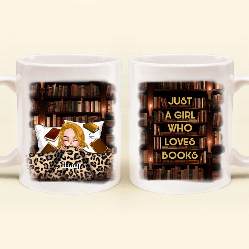 Personalized Stay In Bed With Books And Pets Coffee Mug - Up to 6 Pets - Gift For Books/Dogs/Cats Lovers - Just A Girl Who Loves Books
