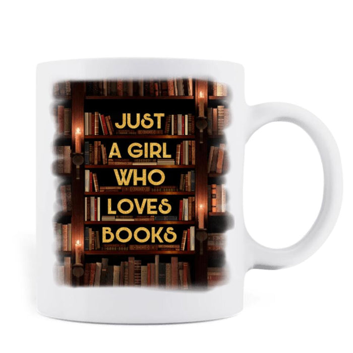 Custom Personalized Stay In Bed With Books And Pets Coffee Mug - Upto 6 Pets - Gift For Books/ Dogs / Cats Lovers - Just A Girl Who Loves Books