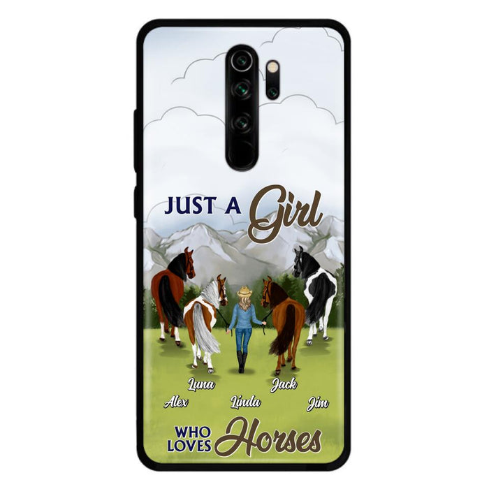 Personalized Horse Lady Phone Case for Xiaomi/ Oppo/ Huawei - Gift Idea For Horse Lovers with up to 4 Horses - Just A Girl Who Loves Horses