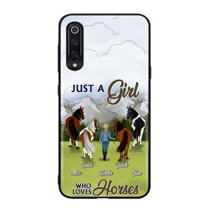 Personalized Horse Lady Phone Case for Xiaomi/ Oppo/ Huawei - Gift Idea For Horse Lovers with up to 4 Horses - Just A Girl Who Loves Horses