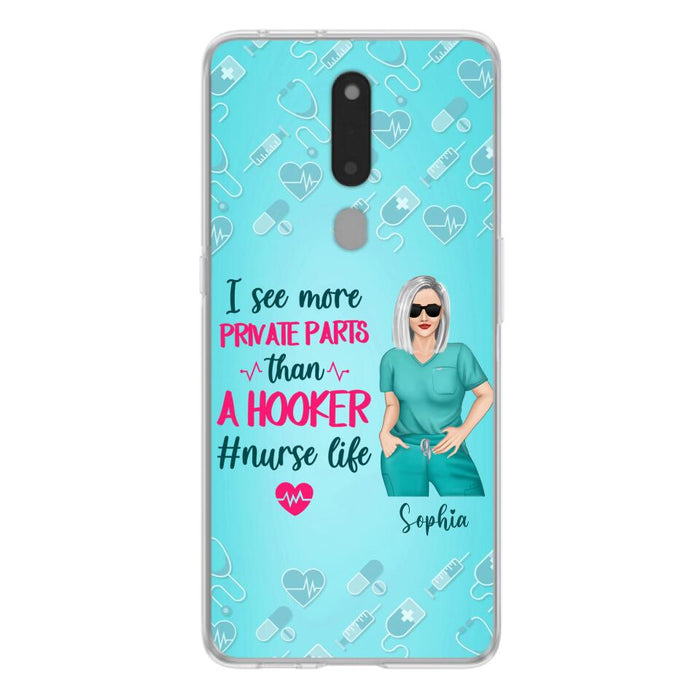 Custom Personalized Grumpy Old Nurse Phone Case - Gift For Nurse/ Mother's Day 2022 Gift - I See More Private Parts Than A Hooker - Case For Xiaomi, Oppo And Huawei