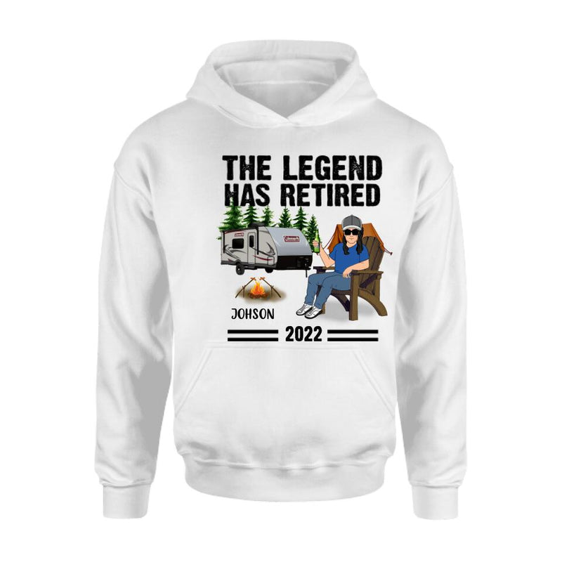 Personalized Camping Retirement Shirt - Up to 4 People - Best Gift For Camping Lover - The Legend Has Retired