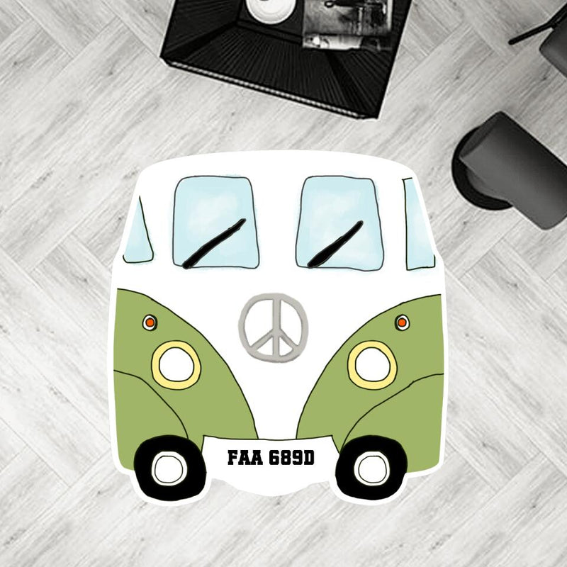 Personalized Bus Camping Area Rug - Gift Idea For Camping Lover