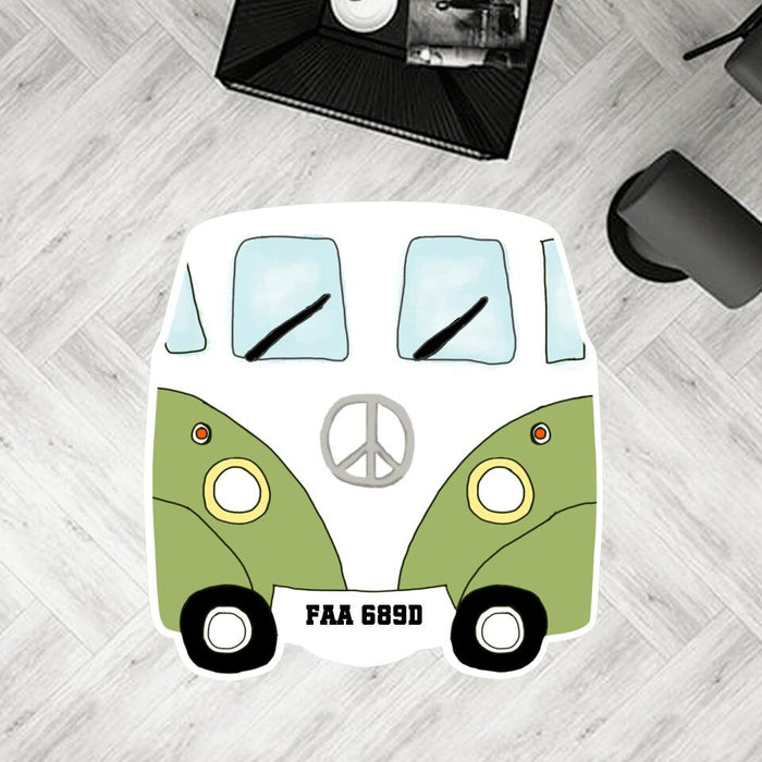 Custom Personalized Bus Camping Area Rug - Gift Idea For Camping Lover