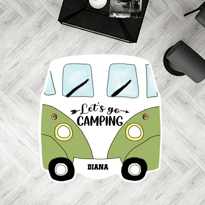 Custom Personalized Bus Camping Area Rug - Gift Idea For Camping Lover - Let's Go Camping