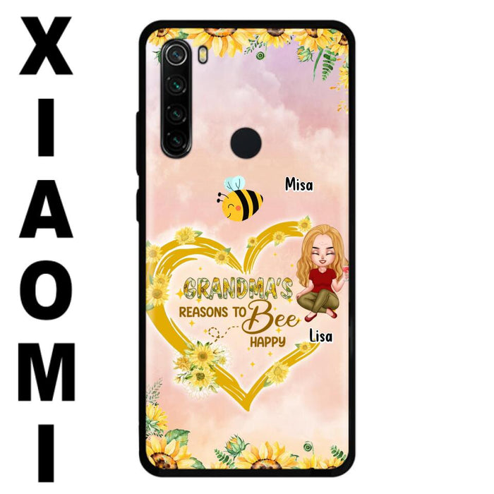 Custom Personalized Grandma Phone Case - Up to 6 Kids - Mother's Day Gift For Grandma - Grandma's Reasons To Bee Happy - Case For Xiaomi, Huawei And Oppo