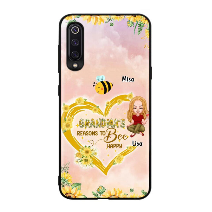 Custom Personalized Grandma Phone Case - Up to 6 Kids - Mother's Day Gift For Grandma - Grandma's Reasons To Bee Happy - Case For Xiaomi, Huawei And Oppo