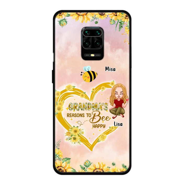 Custom Personalized Grandma Phone Case - Up to 6 Kids - Mother's Day Gift For Grandma - Grandma's Reasons To Bee Happy - Case For Xiaomi, Huawei And Oppo