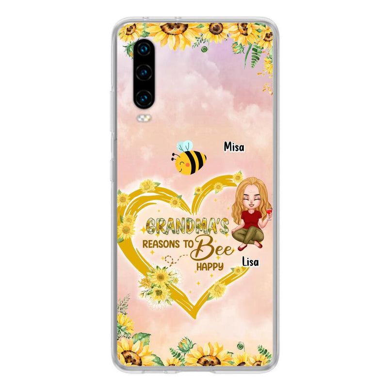 Custom Personalized Grandma Phone Case - Up to 6 Kids - Mother's Day Gift For Grandma - Grandma's Reasons To Bee Happy - Case For Xiaomi, Huawei And Oppo
