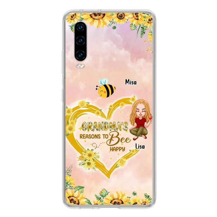 Custom Personalized Grandma Phone Case - Up to 6 Kids - Mother's Day Gift For Grandma - Grandma's Reasons To Bee Happy - Case For Xiaomi, Huawei And Oppo