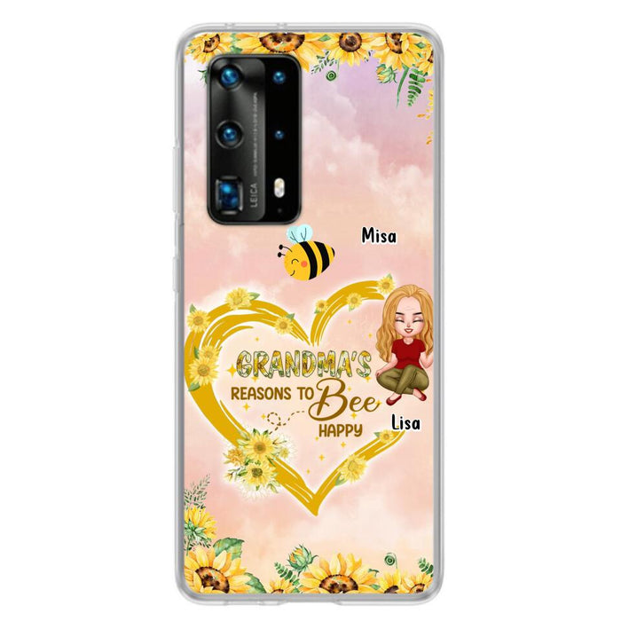 Custom Personalized Grandma Phone Case - Up to 6 Kids - Mother's Day Gift For Grandma - Grandma's Reasons To Bee Happy - Case For Xiaomi, Huawei And Oppo