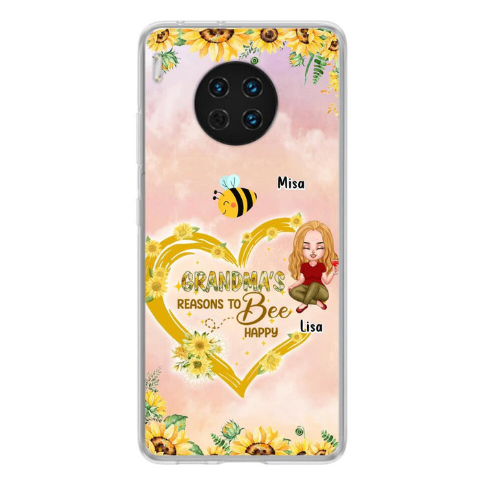 Custom Personalized Grandma Phone Case - Up to 6 Kids - Mother's Day Gift For Grandma - Grandma's Reasons To Bee Happy - Case For Xiaomi, Huawei And Oppo