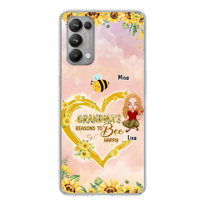 Custom Personalized Grandma Phone Case - Up to 6 Kids - Mother's Day Gift For Grandma - Grandma's Reasons To Bee Happy - Case For Xiaomi, Huawei And Oppo