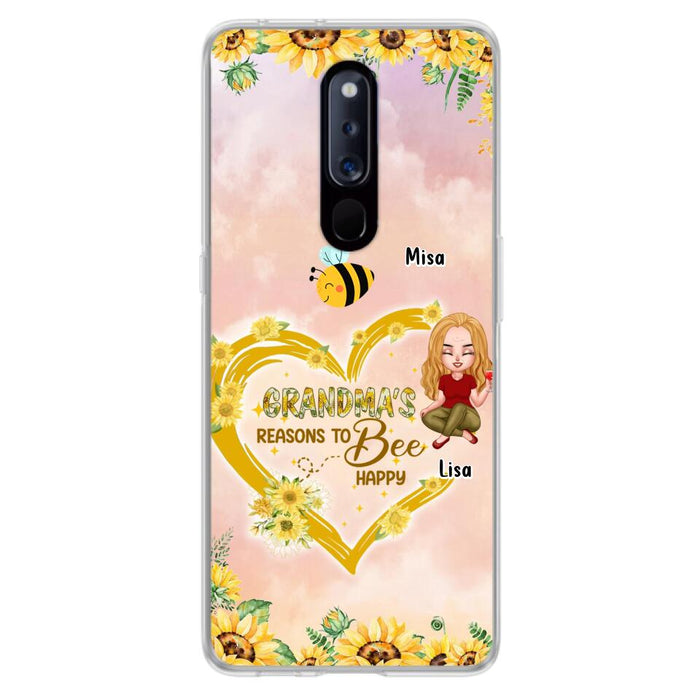 Custom Personalized Grandma Phone Case - Up to 6 Kids - Mother's Day Gift For Grandma - Grandma's Reasons To Bee Happy - Case For Xiaomi, Huawei And Oppo