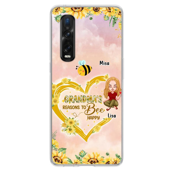 Custom Personalized Grandma Phone Case - Up to 6 Kids - Mother's Day Gift For Grandma - Grandma's Reasons To Bee Happy - Case For Xiaomi, Huawei And Oppo