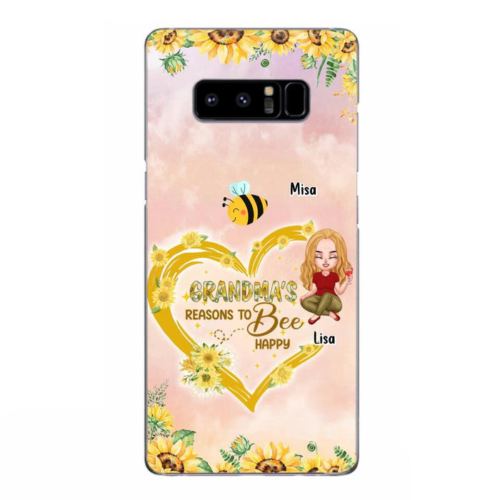 Custom Personalized Grandma Phone Case - Up to 6 Kids - Mother's Day Gift For Grandma - Grandma's Reasons To Bee Happy - Case For iPhone And Samsung