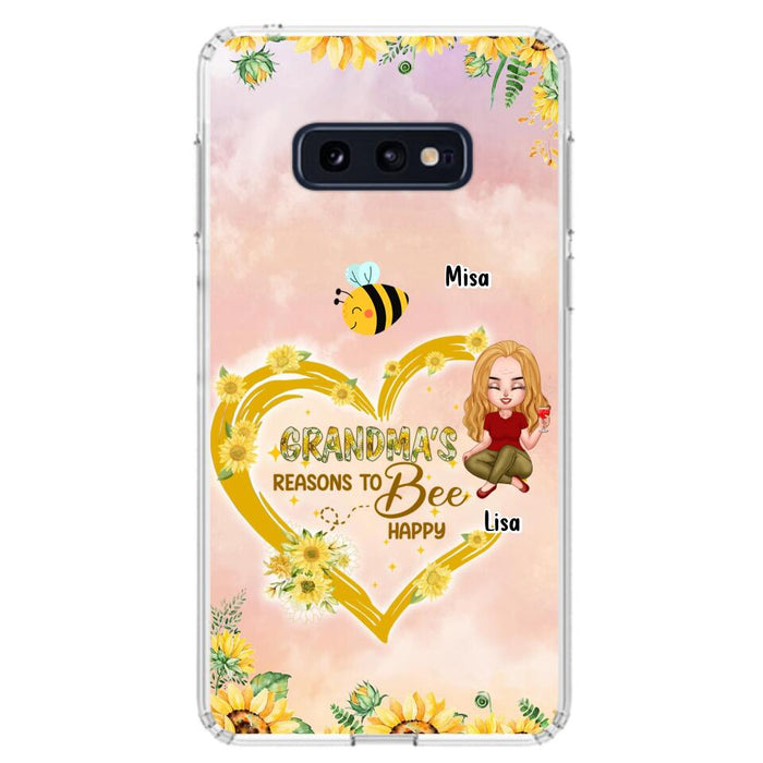 Custom Personalized Grandma Phone Case - Up to 6 Kids - Mother's Day Gift For Grandma - Grandma's Reasons To Bee Happy - Case For iPhone And Samsung