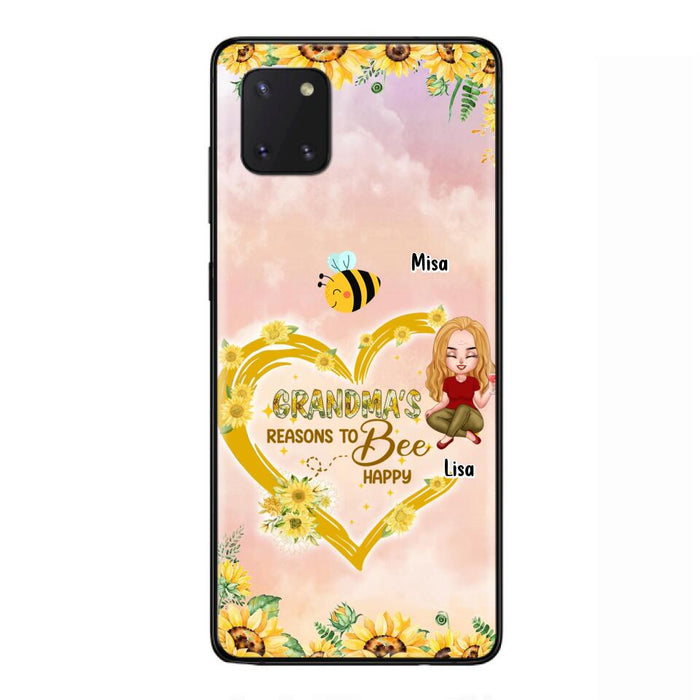 Custom Personalized Grandma Phone Case - Up to 6 Kids - Mother's Day Gift For Grandma - Grandma's Reasons To Bee Happy - Case For iPhone And Samsung