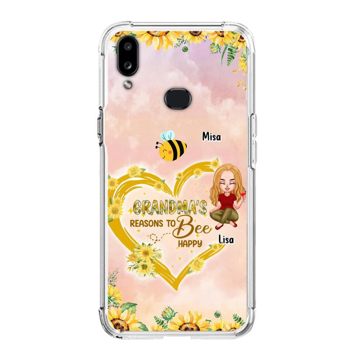 Custom Personalized Grandma Phone Case - Up to 6 Kids - Mother's Day Gift For Grandma - Grandma's Reasons To Bee Happy - Case For iPhone And Samsung