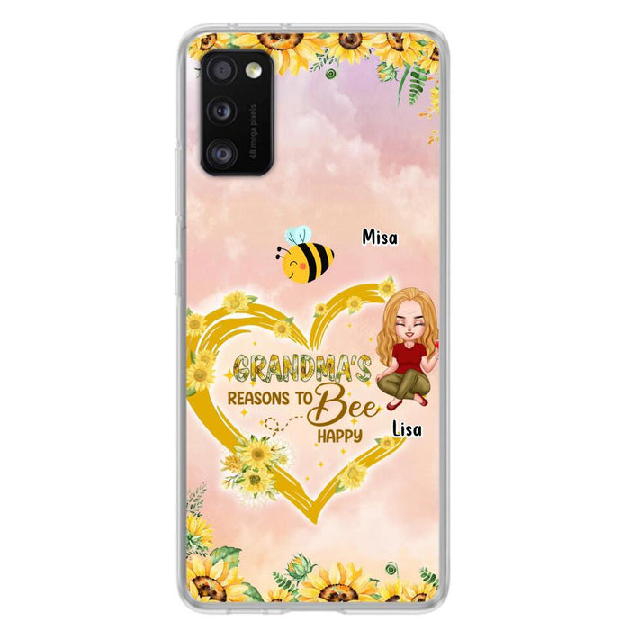 Custom Personalized Grandma Phone Case - Up to 6 Kids - Mother's Day Gift For Grandma - Grandma's Reasons To Bee Happy - Case For iPhone And Samsung