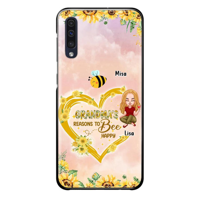 Custom Personalized Grandma Phone Case - Up to 6 Kids - Mother's Day Gift For Grandma - Grandma's Reasons To Bee Happy - Case For iPhone And Samsung