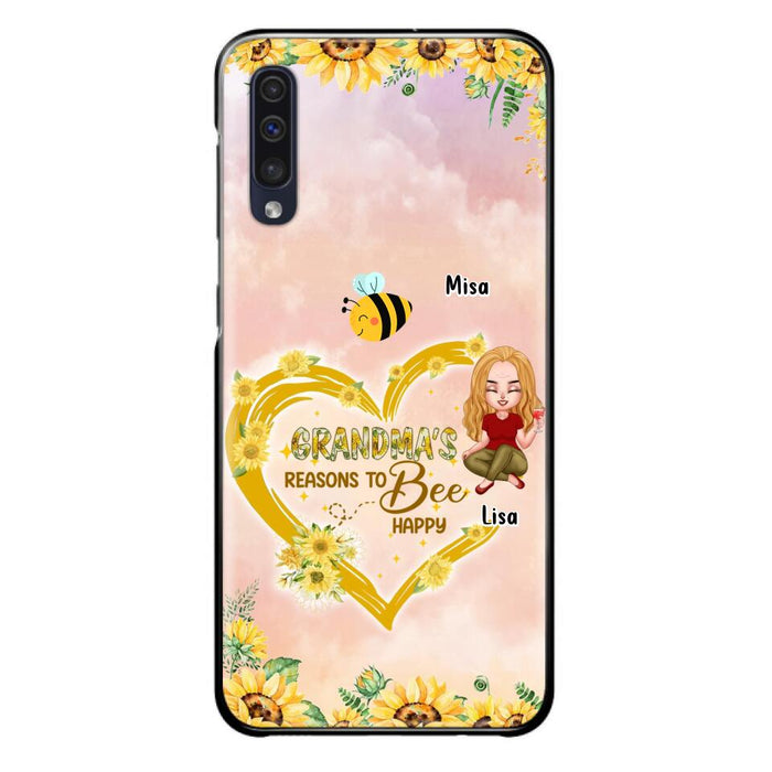 Custom Personalized Grandma Phone Case - Up to 6 Kids - Mother's Day Gift For Grandma - Grandma's Reasons To Bee Happy - Case For iPhone And Samsung