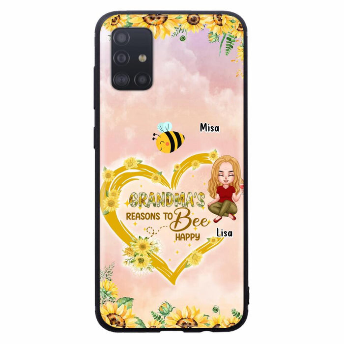 Custom Personalized Grandma Phone Case - Up to 6 Kids - Mother's Day Gift For Grandma - Grandma's Reasons To Bee Happy - Case For iPhone And Samsung