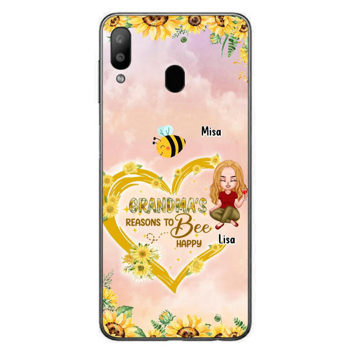 Custom Personalized Grandma Phone Case - Up to 6 Kids - Mother's Day Gift For Grandma - Grandma's Reasons To Bee Happy - Case For iPhone And Samsung