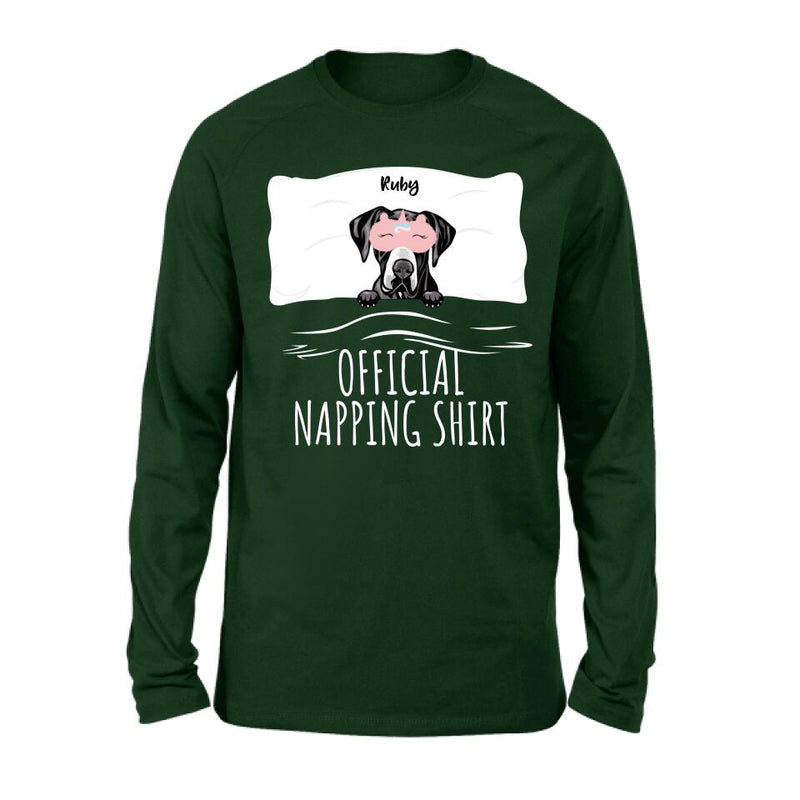Personalized Dog Official Napping Shirt/Pullover Hoodie - Up to 3 Dogs - Gift Idea For Dog Lover