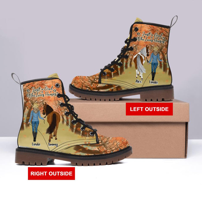 Personalized Horse Girl Martin Short Boots - Up to 2 Horses - Best Gift For Horse Lovers - Just A Girl Who Loves Horses
