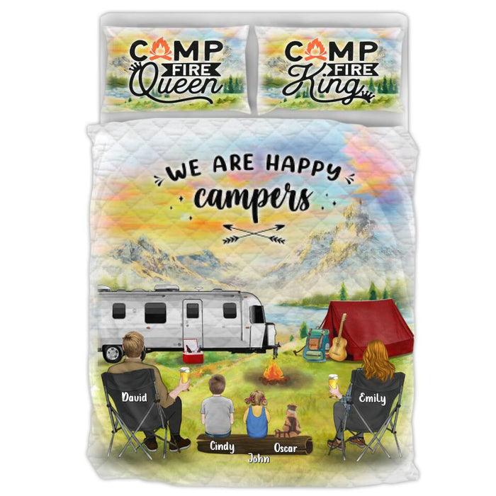 Personalized Camping Quilt Bed Sets Gift Idea For Mother's Day/Father's Day We Are Happy Campers