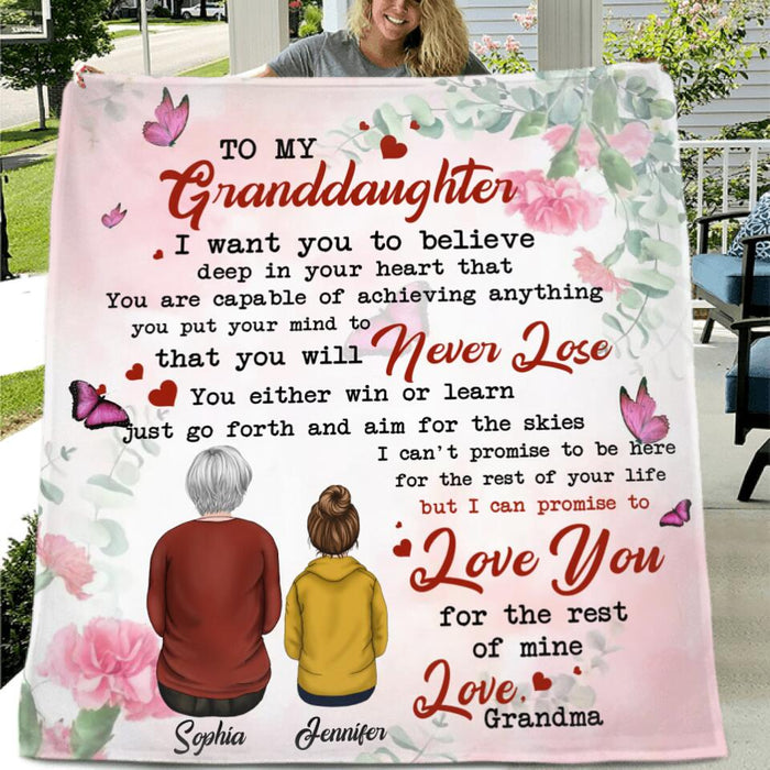 Custom Personalized To My Granddaughter Quilt/Fleece Blanket - Gift Idea For Granddaughter - I Want You To Believe Deep In Your Heart