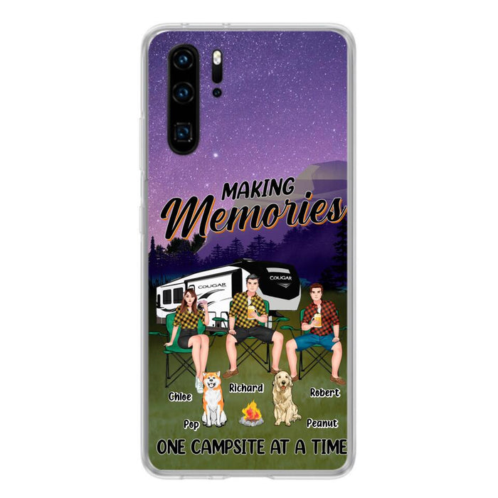 Custom Personalized Camping Phone Case - Gift Idea For Camping Lover/ Friends/ Couple - Upto 3 People And 2 Dogs - Making Memories One Campsite At A Time - Case For Xiaomi, Oppo And Huawei