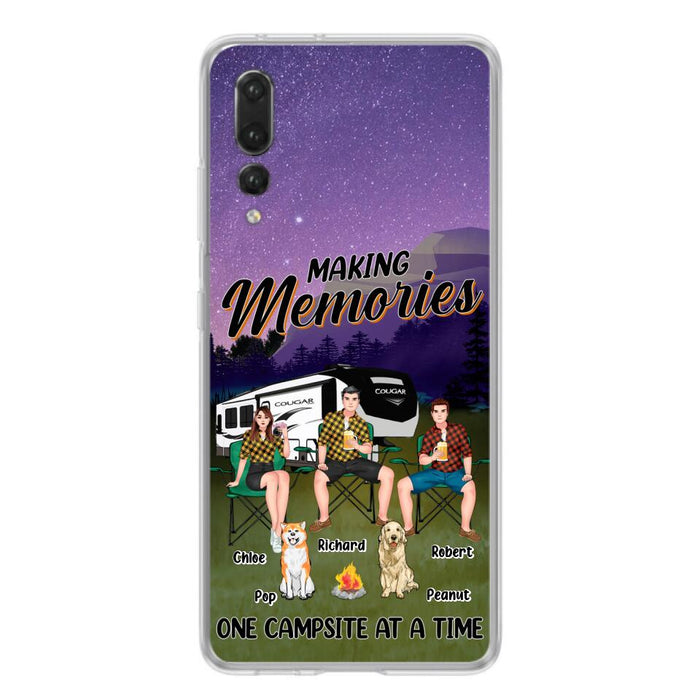 Custom Personalized Camping Phone Case - Gift Idea For Camping Lover/ Friends/ Couple - Upto 3 People And 2 Dogs - Making Memories One Campsite At A Time - Case For Xiaomi, Oppo And Huawei