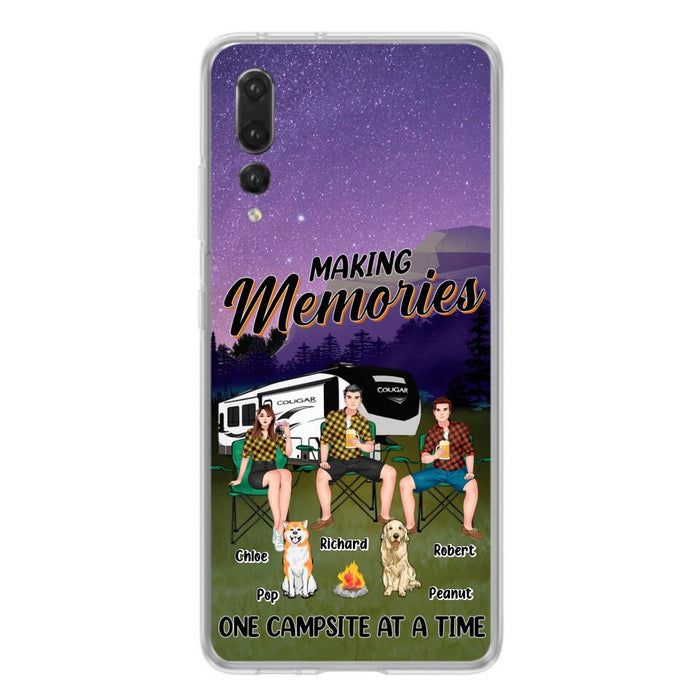 Custom Personalized Camping Phone Case - Gift Idea For Camping Lover/ Friends/ Couple - Upto 3 People And 2 Dogs - Making Memories One Campsite At A Time - Case For Xiaomi, Oppo And Huawei