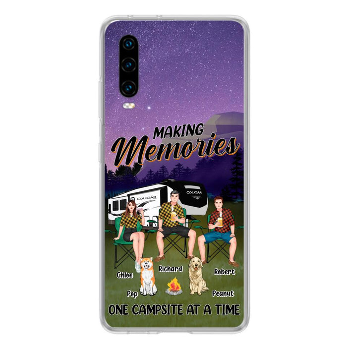 Custom Personalized Camping Phone Case - Gift Idea For Camping Lover/ Friends/ Couple - Upto 3 People And 2 Dogs - Making Memories One Campsite At A Time - Case For Xiaomi, Oppo And Huawei