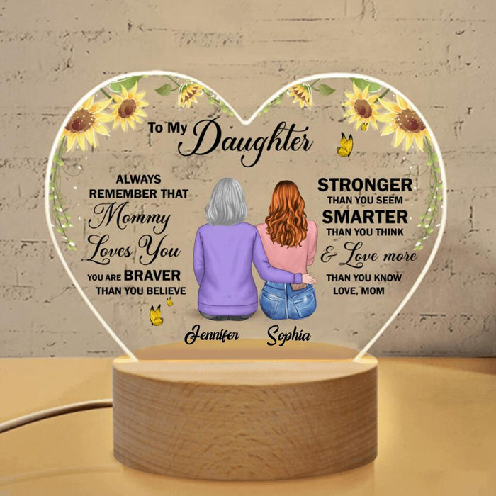 Personalized Wedding Heart-Shaped Acrylic Photo Panel - Gift Idea For Daughter - To My Daughter Always Remember That Mommy Loves You
