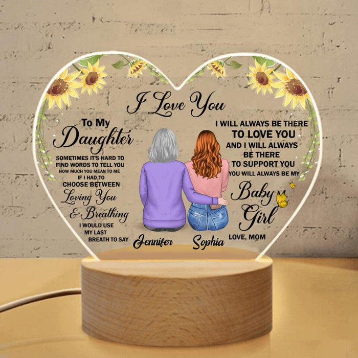 Personalized Wedding Heart-Shaped Acrylic Photo Panel - Gift Idea For Daughter - To My Daughter I Love You I Will Always Be There To Love You