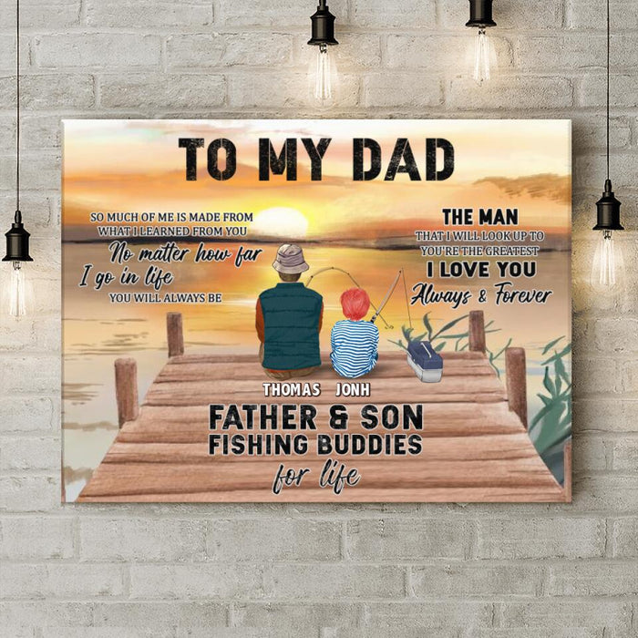 Custom Personalized Fishing Canvas - Gift Idea For Father's Day - To My Dad