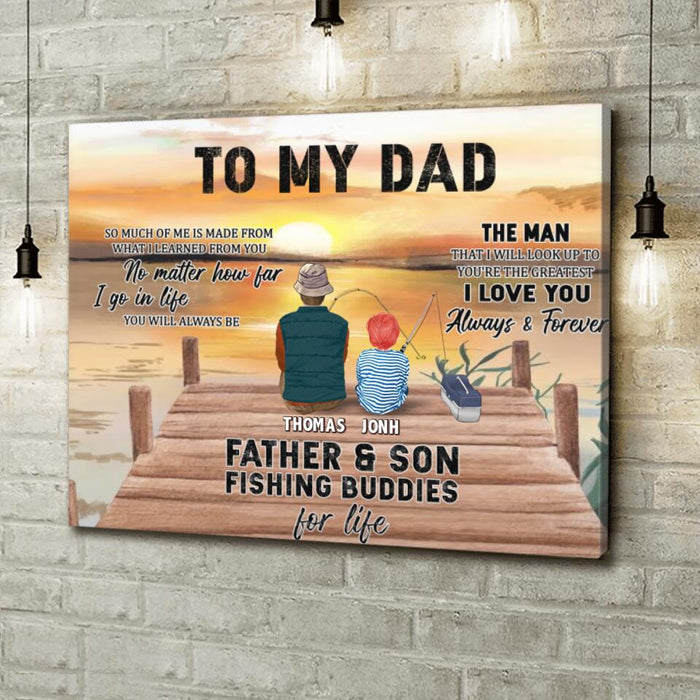 Custom Personalized Fishing Canvas - Gift Idea For Father's Day - To My Dad