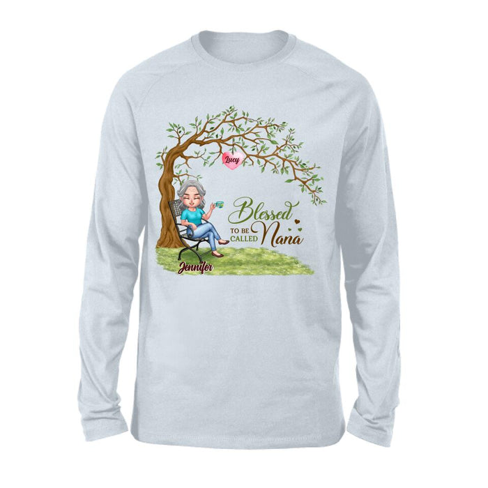 Personalized Nana Shirt/Pullover Hoodie - Gift Idea For Grandma/Grandkids - Up To 7 Grandkids - Blessed To Be Called Nana