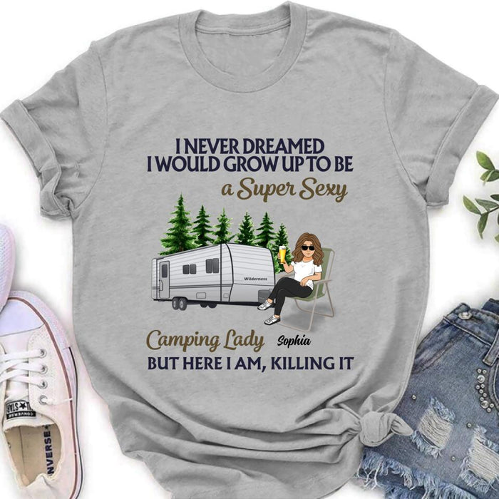 Custom Personalized Camping Shirt/ Sweatshirt/ Pullover Hoodie/ Long Sleeve Shirt - Woman/ Couple Camping - Gift Idea For Camping Lover