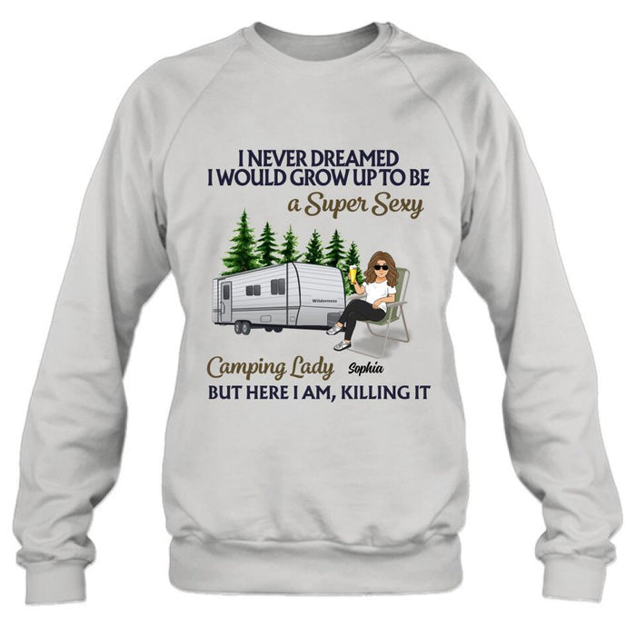 Custom Personalized Camping Shirt/ Sweatshirt/ Pullover Hoodie/ Long Sleeve Shirt - Woman/ Couple Camping - Gift Idea For Camping Lover