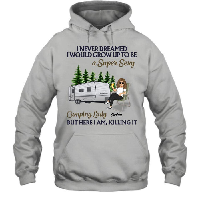 Custom Personalized Camping Shirt/ Sweatshirt/ Pullover Hoodie/ Long Sleeve Shirt - Woman/ Couple Camping - Gift Idea For Camping Lover