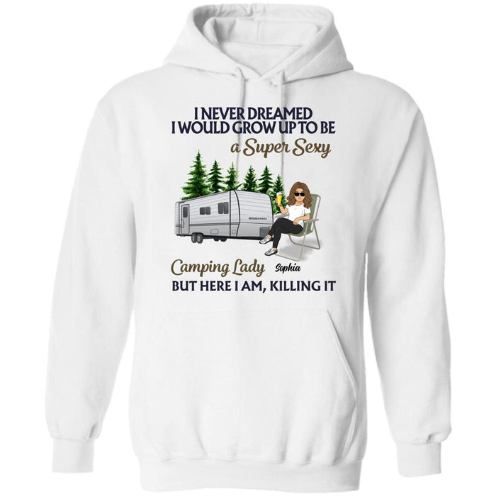Custom Personalized Camping Shirt/ Sweatshirt/ Pullover Hoodie/ Long Sleeve Shirt - Woman/ Couple Camping - Gift Idea For Camping Lover