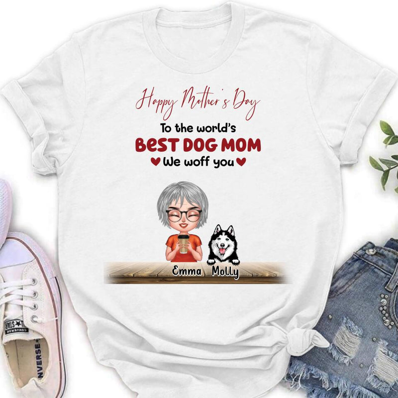 Personalized Dog Mom/Dog Dad Shirt/Pullover Hoodie - Man/Woman With Up to 6 Dogs - Mother's Day/ Father's Day Gift Idea For Dog Lover