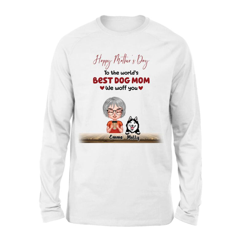 Personalized Dog Mom/Dog Dad Shirt/Pullover Hoodie - Man/Woman With Up to 6 Dogs - Mother's Day/ Father's Day Gift Idea For Dog Lover
