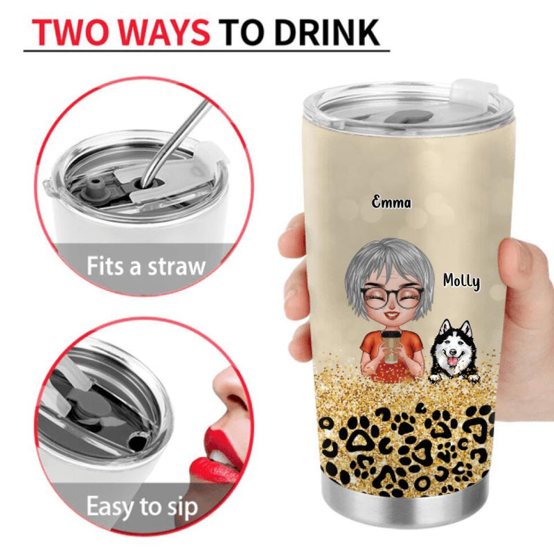 Personalized Dog Mom/Dog Dad Tumbler - Man/Woman With Up to 6 Dogs - Mother's Day/Father's Day Gift Idea For Dog Lover