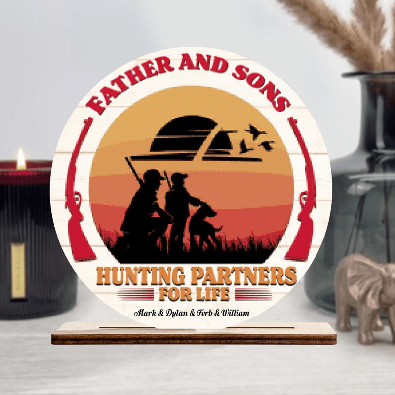 Personalized Hunting Wooden Plaque - Gift Idea For Father's Day - Hunting Partners For Life
